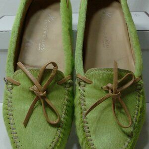 Antonio Bossi Lime Green Pony Hair Driving Moccasins 6.5